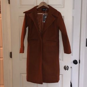 NWT burnt orange wool pea coat.